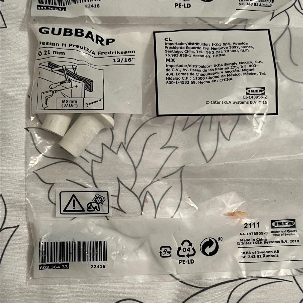 IKEA LURT Rack and GUBBARP Hardware Set in White
